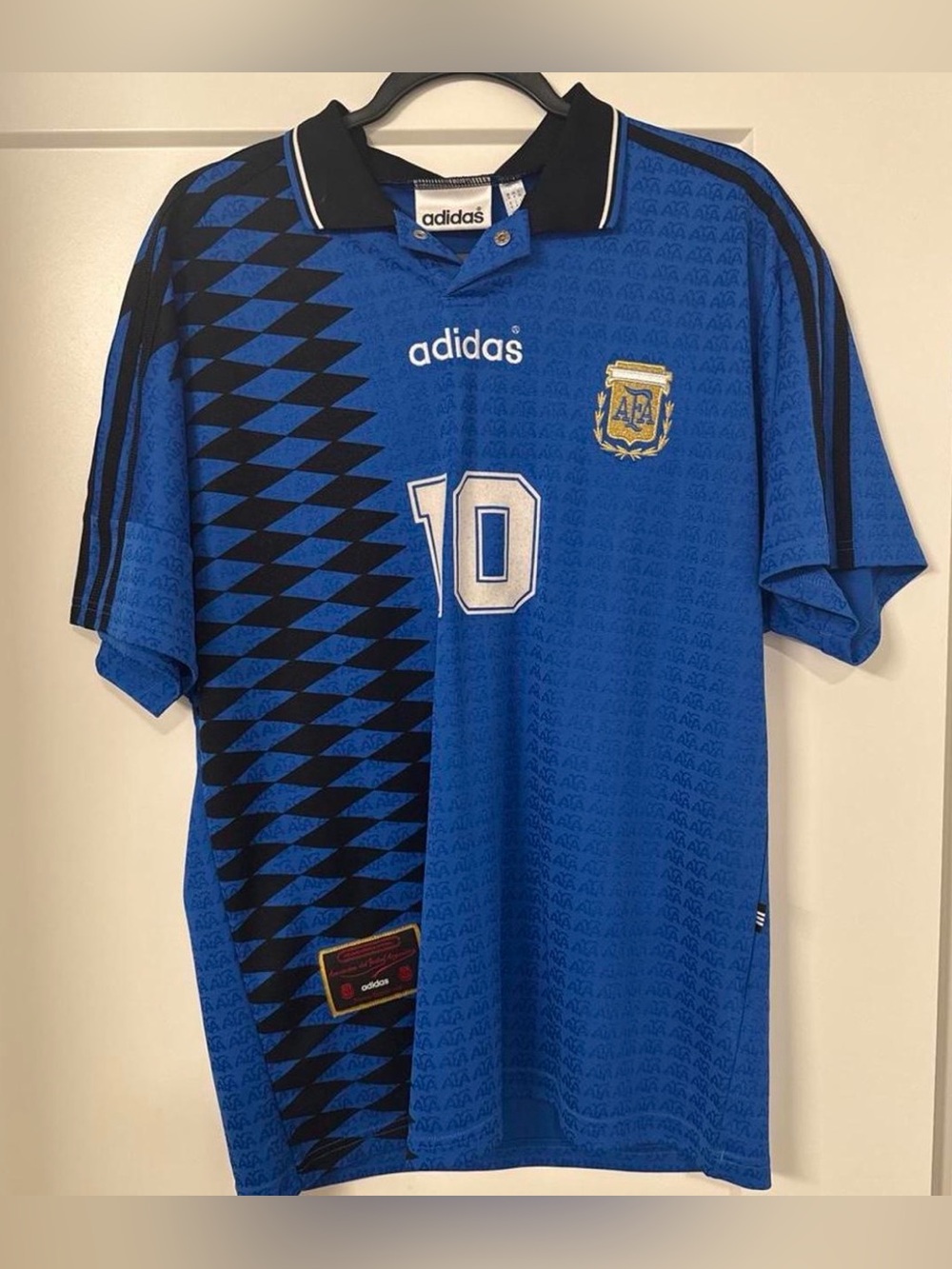 adidas Blue and Black Argentina #10 Soccer Jersey